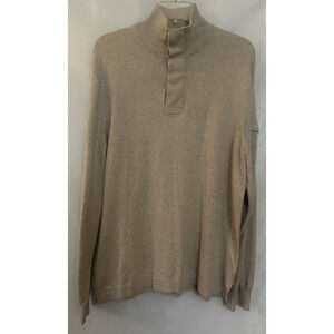 Tommy Bahama Soft Sands 100% Cotton Pullover Sweater Gray SZ L Button-Mock